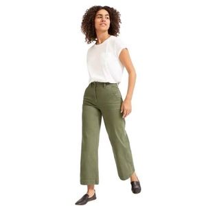 Everlane Green High Rise Cropped Pants Sz 14
